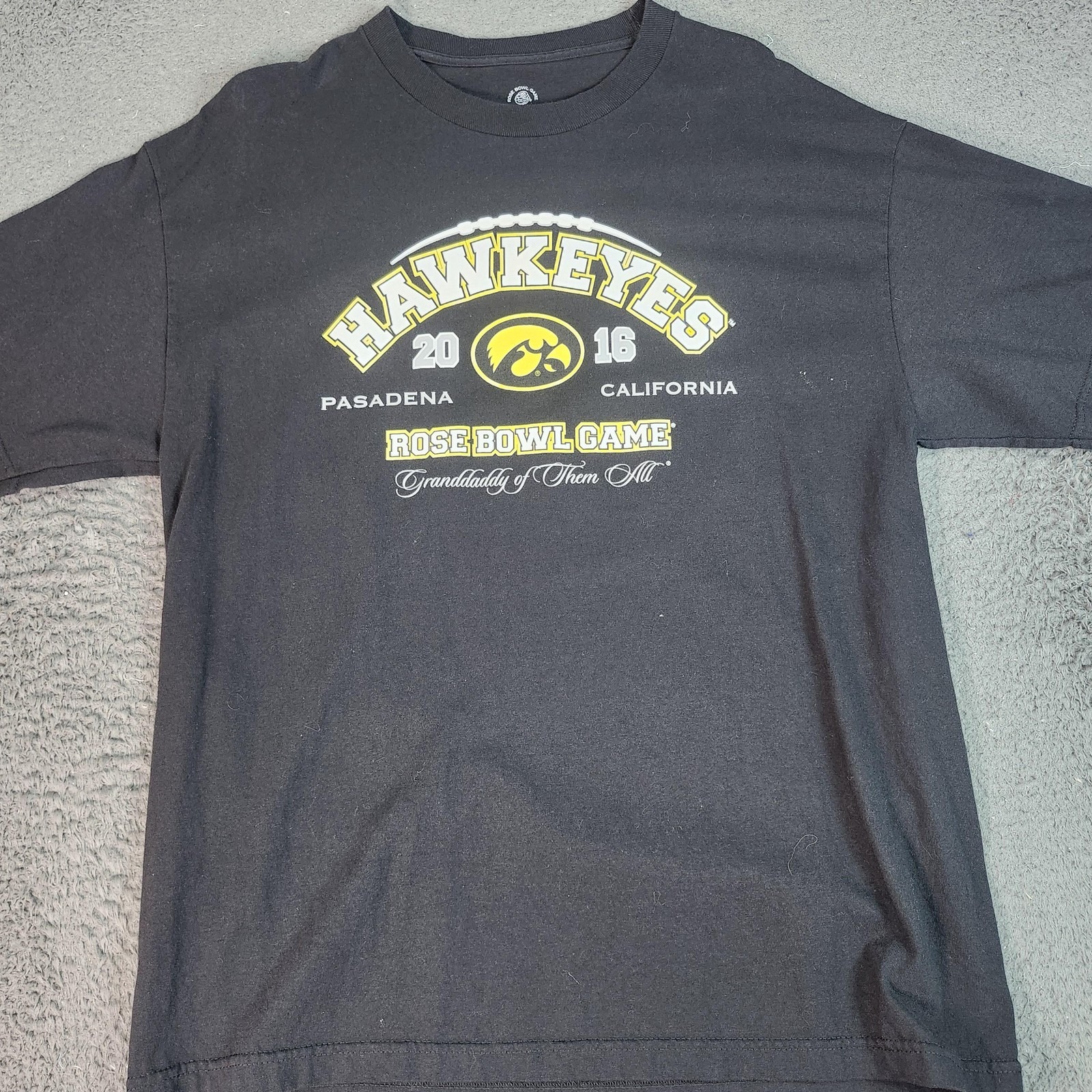 Iowa Hawkeyes Shirt Mens Xl Black Ncaa Football Rose Bowl Game 2016 Graphic Tee